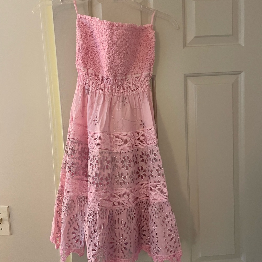 Temptation Positano Pink Tectie Lace Dress